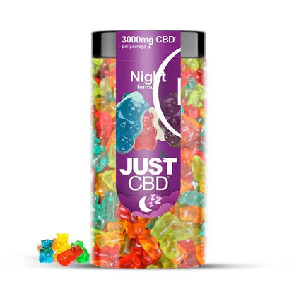 Just CBD Gummies 3000mg Jar-Just CBD-Night Time Bears-NYC Glass