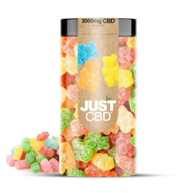 Just CBD Gummies 3000mg Jar-Just CBD-Sour Gummy Bears-NYC Glass