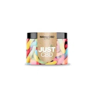 Just CBD Gummies 500mg Jar-Just CBD-Sugar Free Worms-NYC Glass