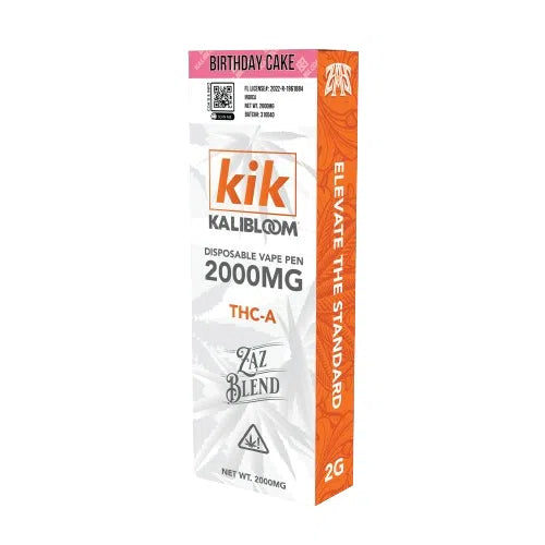 KIK ZAZ THCA 2000mg Disposable-Kalibloom-Birthday Cake (Indica)-NYC Glass