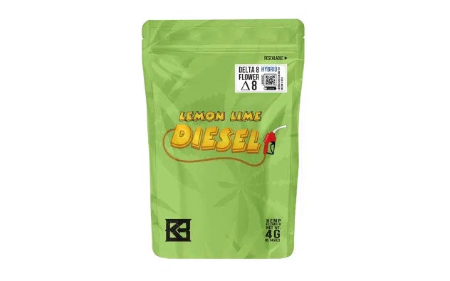 Kalibloom Delta 8 THC Flower 4g Smell Proof Bag-Kalibloom-Lemon Lime Diesel (Hybrid)-NYC Glass