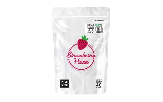 Kalibloom Delta 8 THC Flower 4g Smell Proof Bag-Kalibloom-Strawberry Haze (Sativa)-NYC Glass