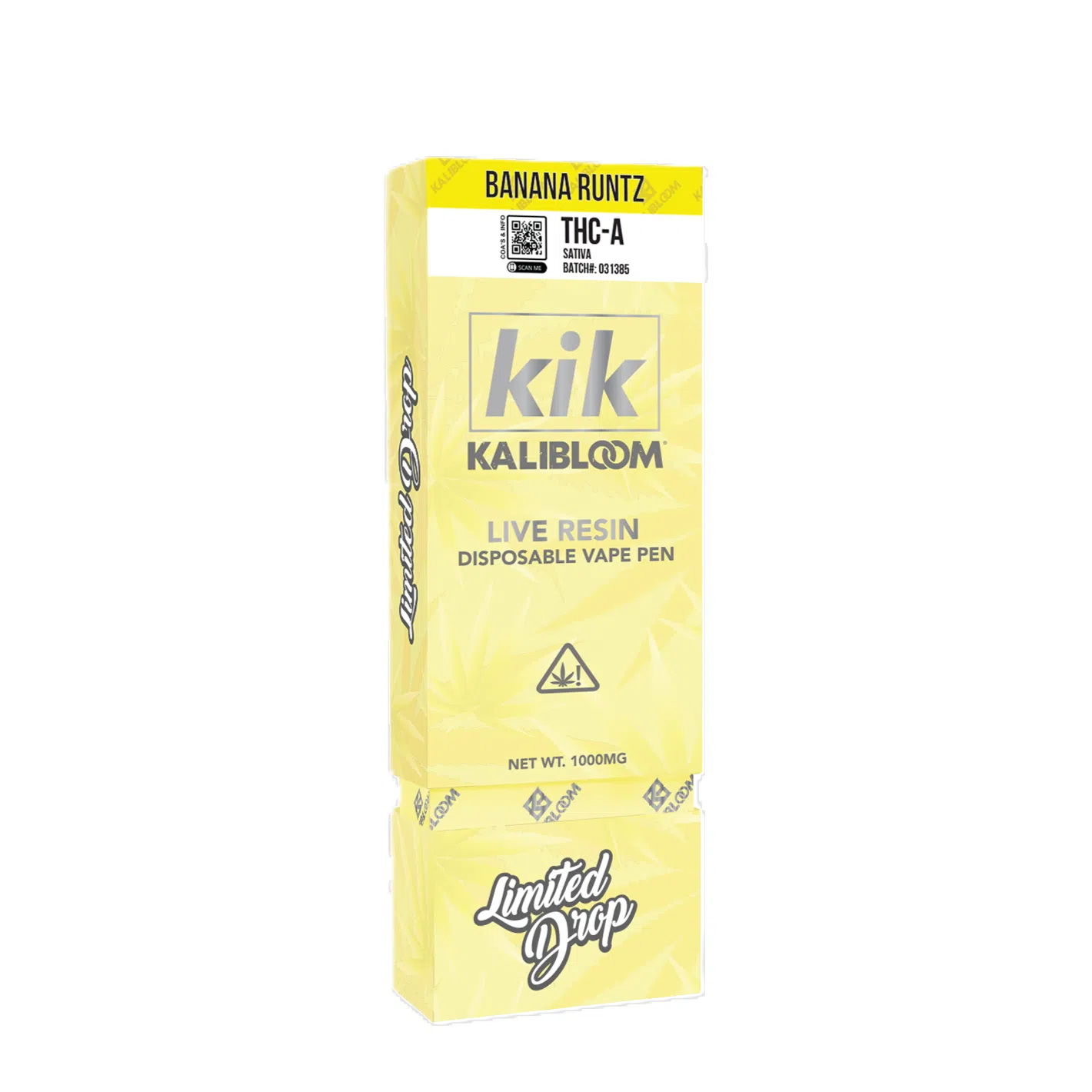 Kalibloom Kik 1000mg THC-A Live Resin Disposable (LIMITED DROP)-Kalibloom-Banana Runtz (Sativa)-NYC Glass