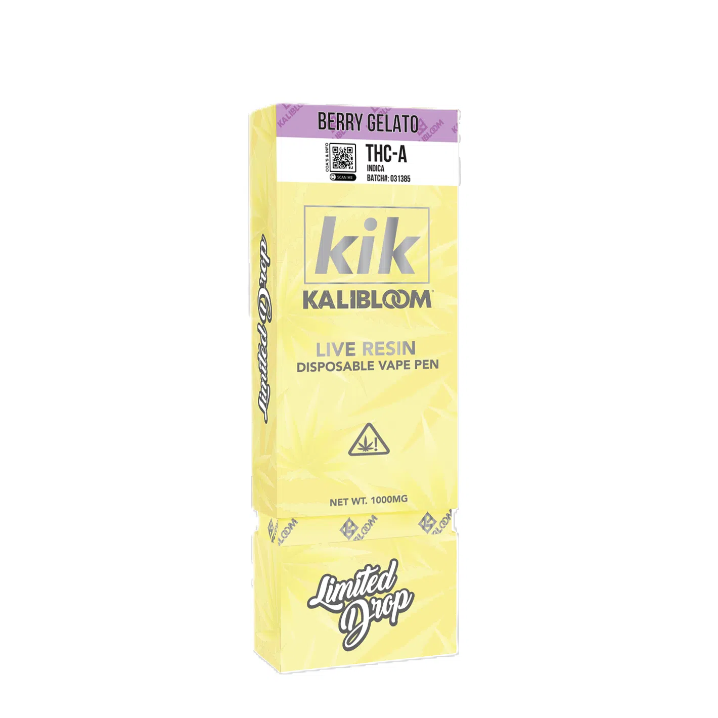 Kalibloom Kik 1000mg THC-A Live Resin Disposable (LIMITED DROP)-Kalibloom-Berry Gelato (Indica)-NYC Glass