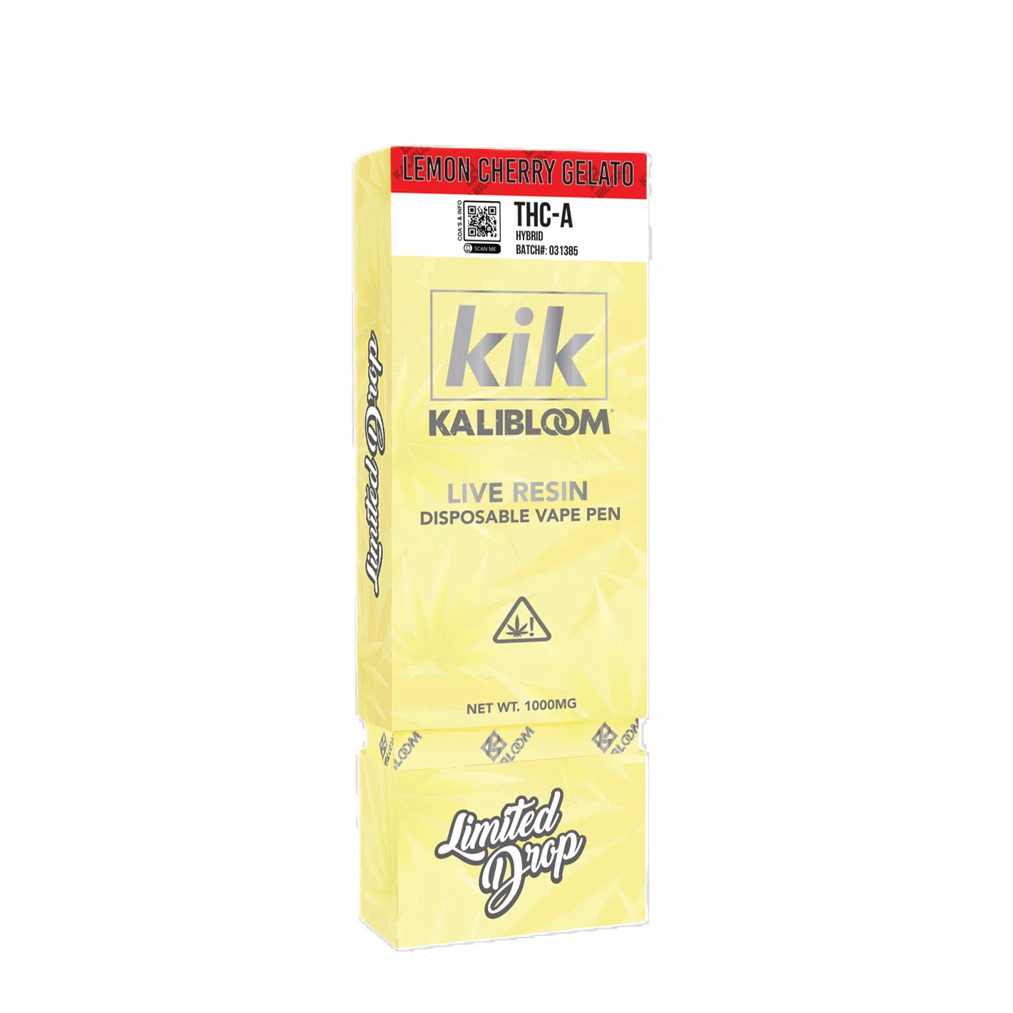 Kalibloom Kik 1000mg THC-A Live Resin Disposable (LIMITED DROP)-Kalibloom-Lemon Cherry Gelato (Hybrid)-NYC Glass