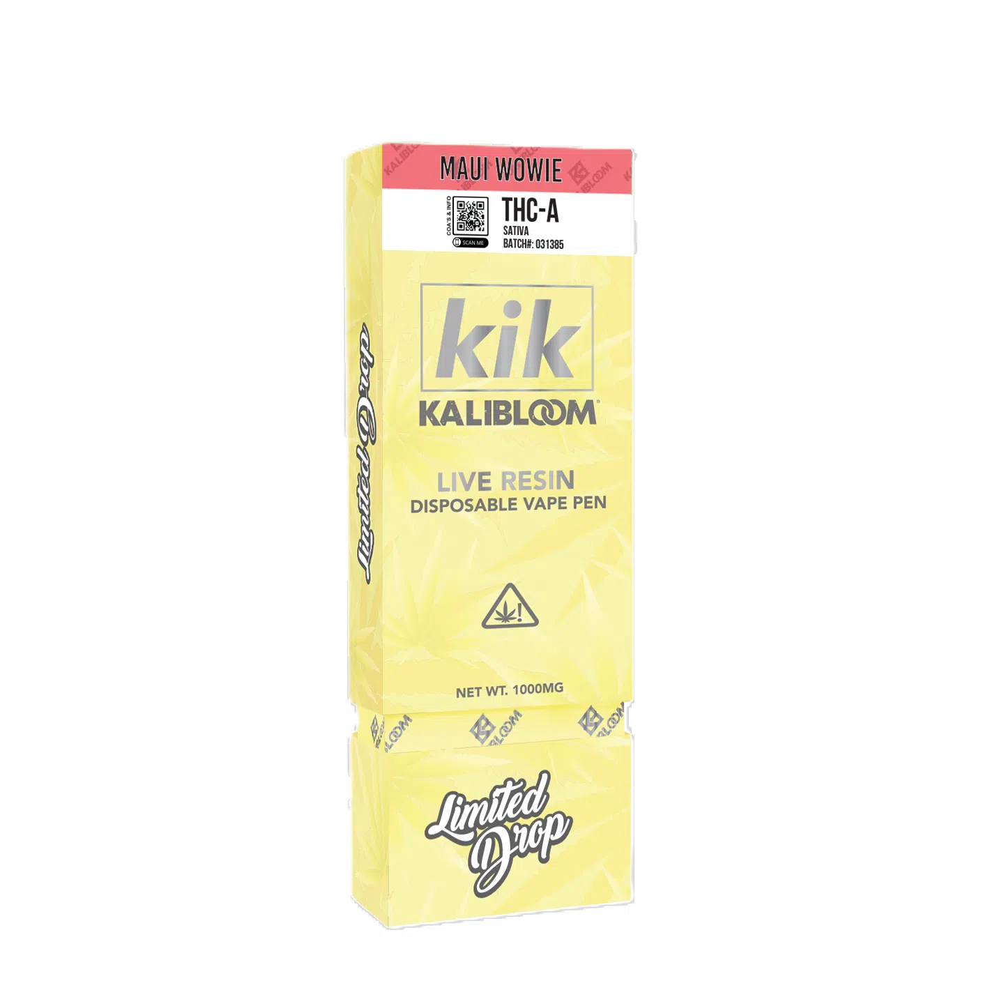 Kalibloom Kik 1000mg THC-A Live Resin Disposable (LIMITED DROP)-Kalibloom-Maui Wowie (Sativa)-NYC Glass