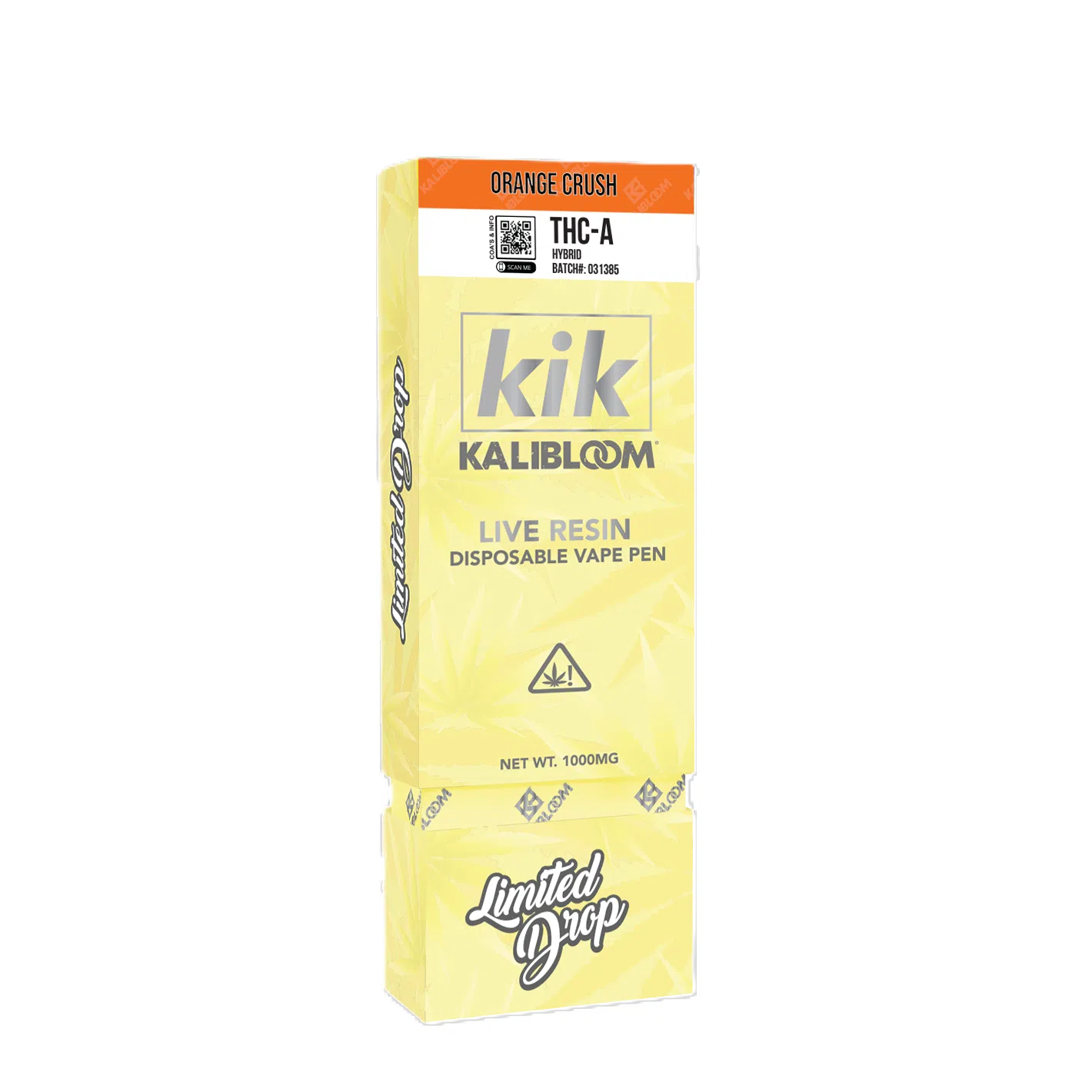 Kalibloom Kik 1000mg THC-A Live Resin Disposable (LIMITED DROP)-Kalibloom-Orange Crush (Hybrid)-NYC Glass