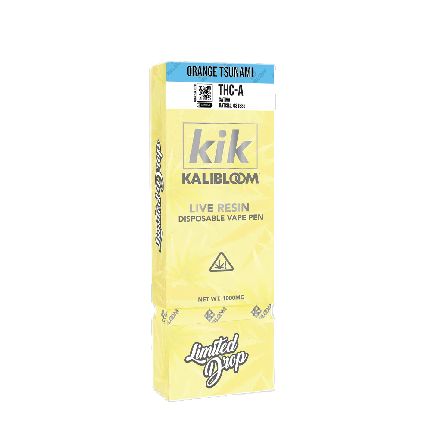 Kalibloom Kik 1000mg THC-A Live Resin Disposable (LIMITED DROP)-Kalibloom-Orange Tsunami (Sativa)-NYC Glass