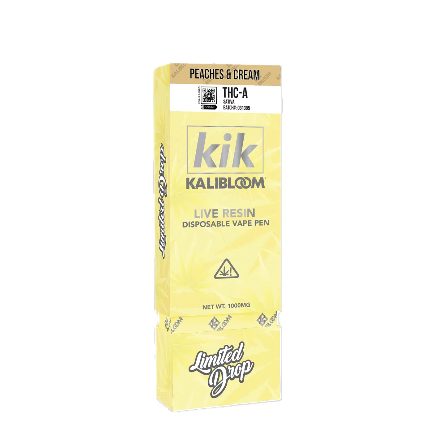 Kalibloom Kik 1000mg THC-A Live Resin Disposable (LIMITED DROP)-Kalibloom-Peaches & Cream (Sativa)-NYC Glass