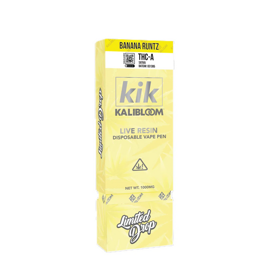 Kalibloom Kik 1000mg THC-A Live Resin Disposable (LIMITED DROP)-THC Disposables-Kalibloom-Banana Runtz (Sativa)-NYC Glass