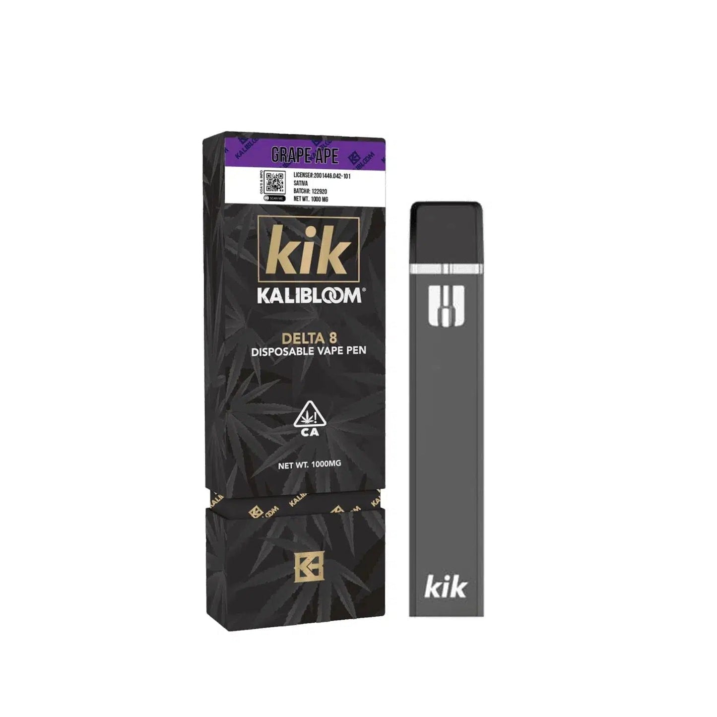 Kalibloom Kik Delta 8 1000mg Disposable-Kalibloom-Grape Ape (Sativa)-NYC Glass