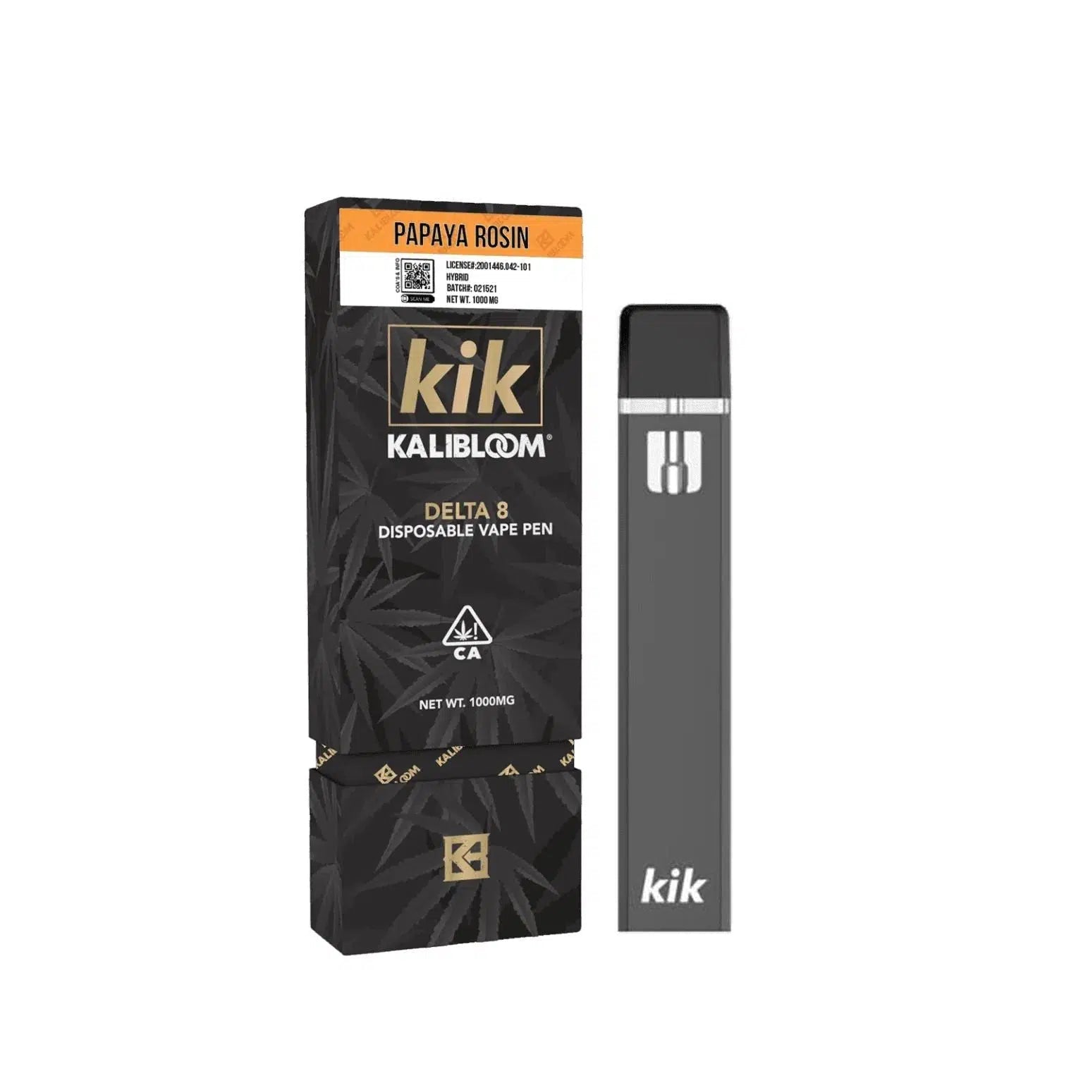 Kalibloom Kik Delta 8 1000mg Disposable-Kalibloom-Papaya Rosin (Hybrid)-NYC Glass