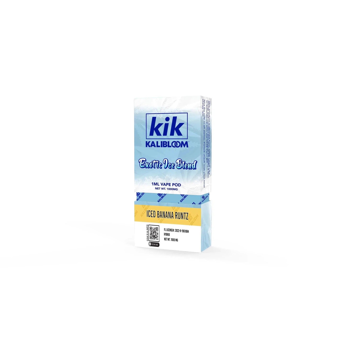 Kalibloom Kik Exotic Ice Blend 1ml Pod (CBD, THC-V, THC-P, Delta-8, HHC-P)-Kalibloom-Ice Banana Runtz (Hybrid)-NYC Glass