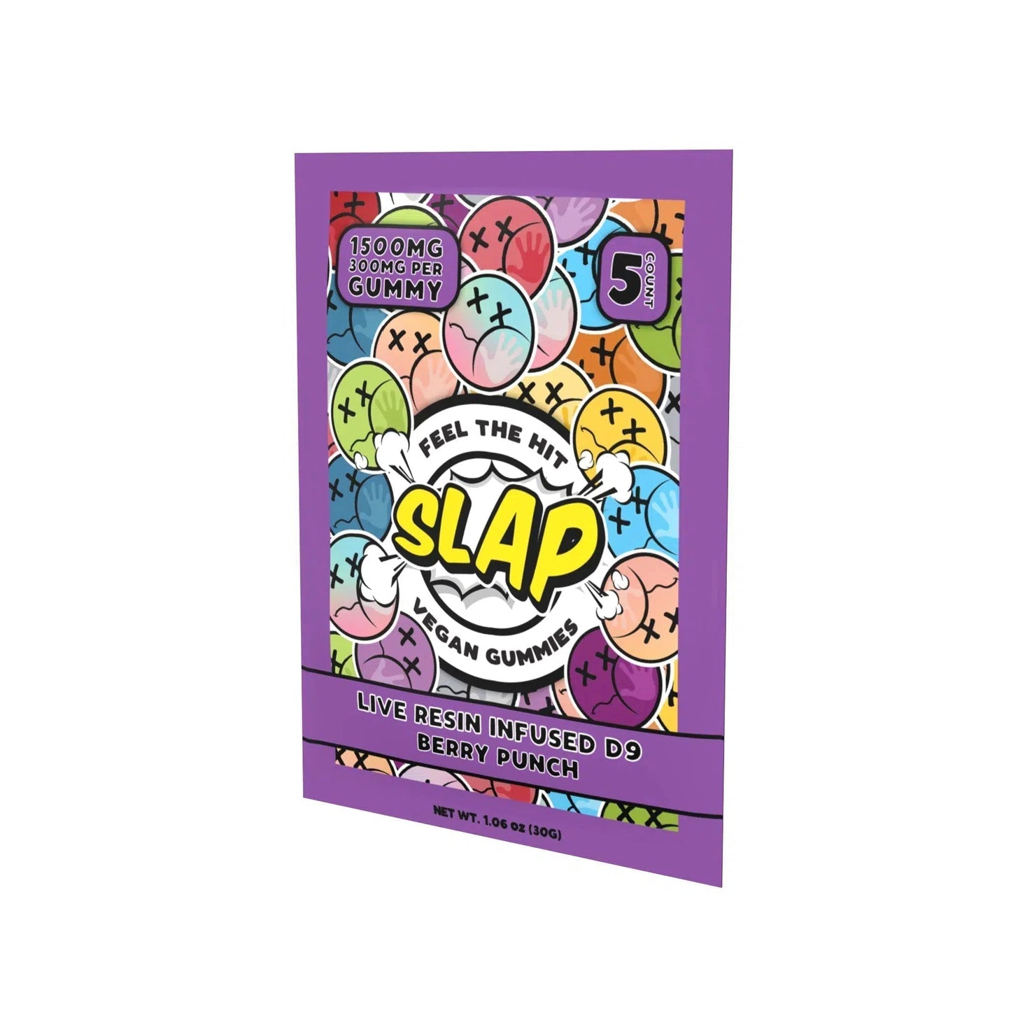 Kalibloom Kik Slap Live Resin Vegan Delta 9 Gummies 1500mg 5pk-Kalibloom-Berry Punch-NYC Glass