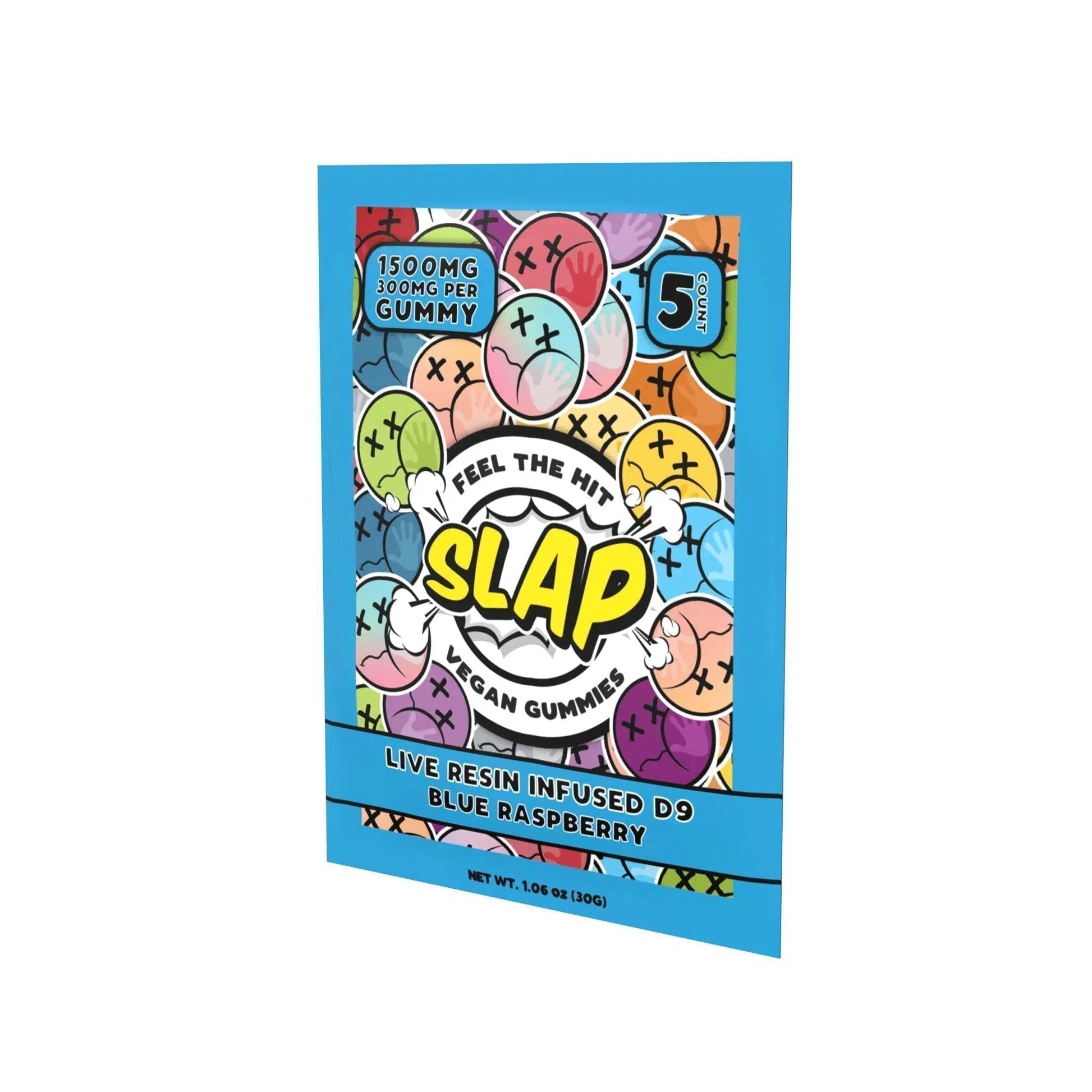 Kalibloom Kik Slap Live Resin Vegan Delta 9 Gummies 1500mg 5pk-Kalibloom-Blue Raspberry-NYC Glass