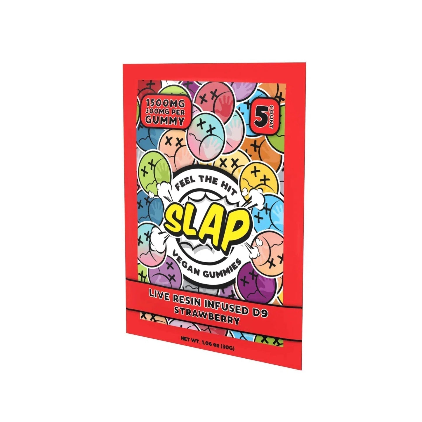 Kalibloom Kik Slap Live Resin Vegan Delta 9 Gummies 1500mg 5pk-Kalibloom-Strawberry-NYC Glass