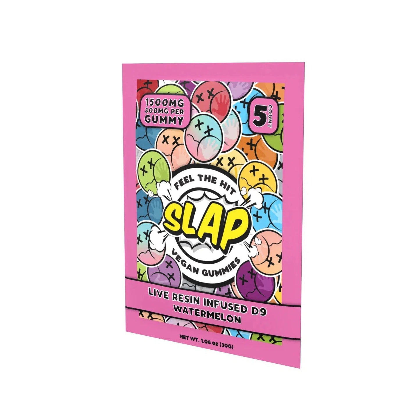 Kalibloom Kik Slap Live Resin Vegan Delta 9 Gummies 1500mg 5pk-Kalibloom-Watermelon-NYC Glass