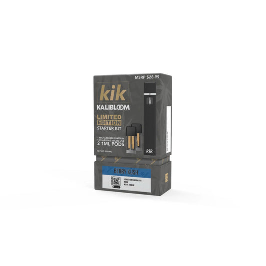 Kik Pod Starter Kit with 2 Delta 8 Pods Promo Pack-Kalibloom-Berry Kush-NYC Glass