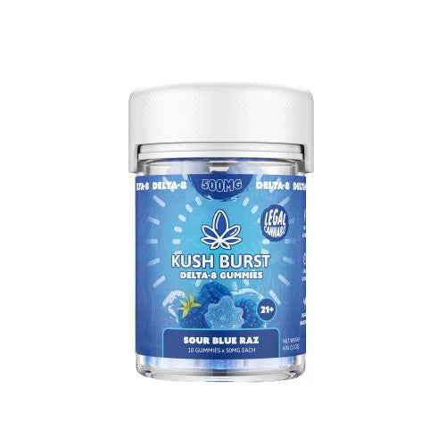 Kush Burst Delta 8 Gummies 500mg Jar-Kush Burst-Sour Blue Razz-NYC Glass