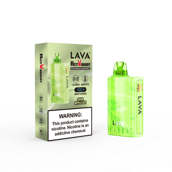 Lava Hot Bunny 9000 Puff Nicotine Disposable 10pk-Lava-Sour Apple Ice-NYC Glass