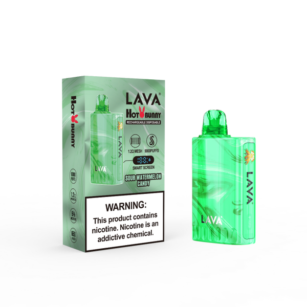 Lava Hot Bunny 9000 Puff Nicotine Disposable 10pk-Lava-Sour Watermelon Candy-NYC Glass