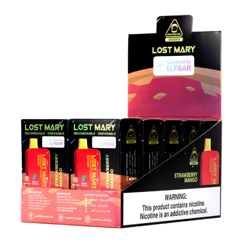 Lost Mary OS5000 5k Puff Nicotine Disposable Full Box-EBDESIGN-Strawberry Mango-NYC Glass