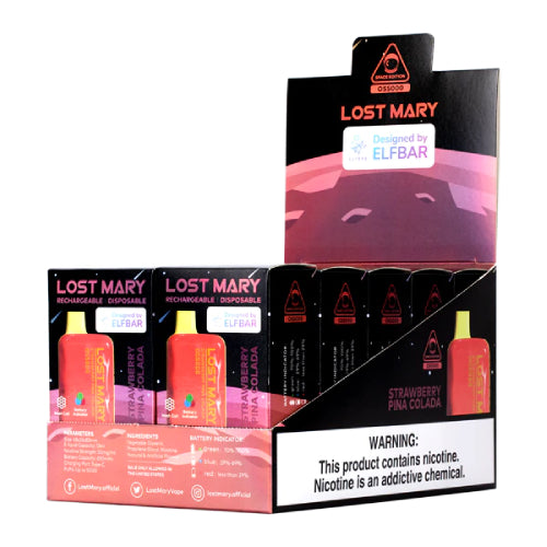 Lost Mary OS5000 5k Puff Nicotine Disposable Full Box-EBDESIGN-Strawberry Pina Colada-NYC Glass