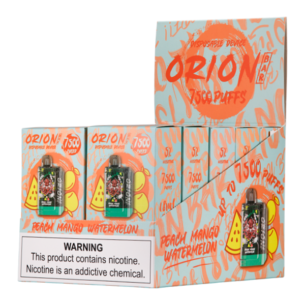 Lost Vape Orion Bar Rechargeable Nicotine Disposable 7500 Puffs 10pk-Lost Mary-Peach Mango Watermelon-NYC Glass