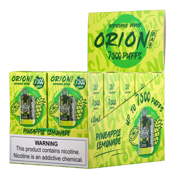 Lost Vape Orion Bar Rechargeable Nicotine Disposable 7500 Puffs 10pk-Lost Mary-Pineapple Lemonade-NYC Glass