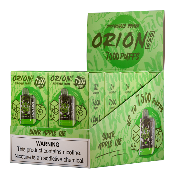 Lost Vape Orion Bar Rechargeable Nicotine Disposable 7500 Puffs 10pk-Lost Mary-Sour Apple Ice-NYC Glass