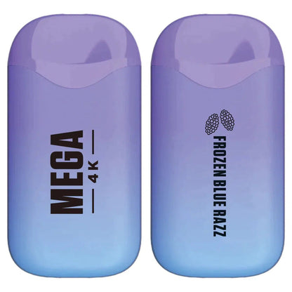 Mega 4K Rechargeable Disposable 5% 4000 Puffs 10pk-2023 Blowout Sale-Mega-Frozen Blue Razz 5%-NYC Glass