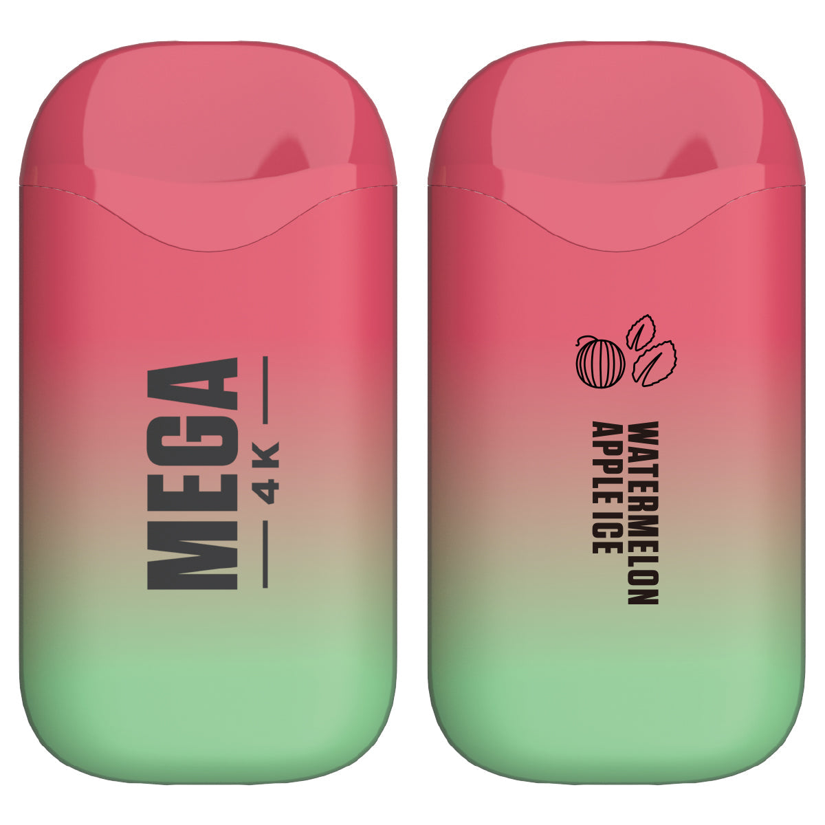 Mega 4K Rechargeable Disposable 5% 4000 Puffs 10pk-Mega-Watermelon Apple Ice 5%-NYC Glass