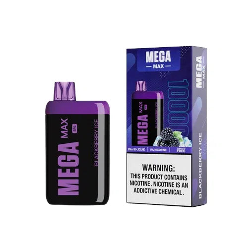 Mega Max 10,000 Puff Nicotine Disposable 5pk-Mega-Blackberry Ice 5%-NYC Glass