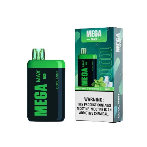 Mega Max 10,000 Puff Nicotine Disposable 5pk-Mega-Cool Mint 5%-NYC Glass