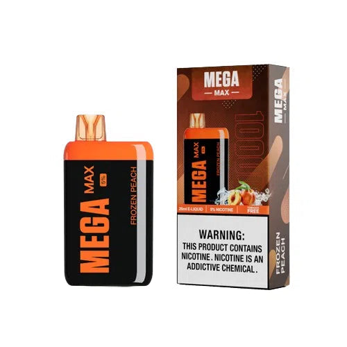 Mega Max 10,000 Puff Nicotine Disposable 5pk-Mega-Frozen Peach 5%-NYC Glass