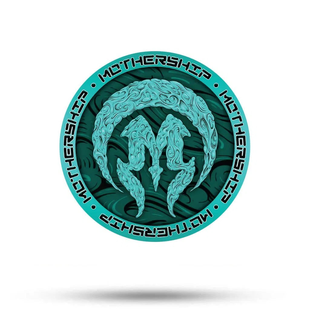 Mothership Glass Round Stickers-Mothership Glass-Teal Alien-NYC Glass