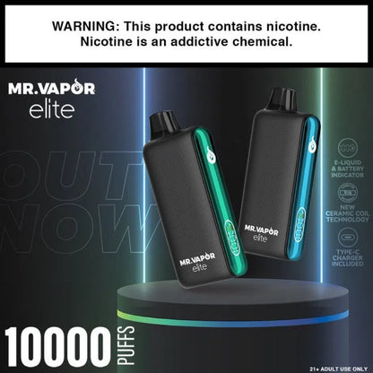 Mr. Vapor Elite 5% 10000 Puffs 16ml 5Pk 600mAh Disposable (Full Box)-Mr. Vapor-NYC Glass