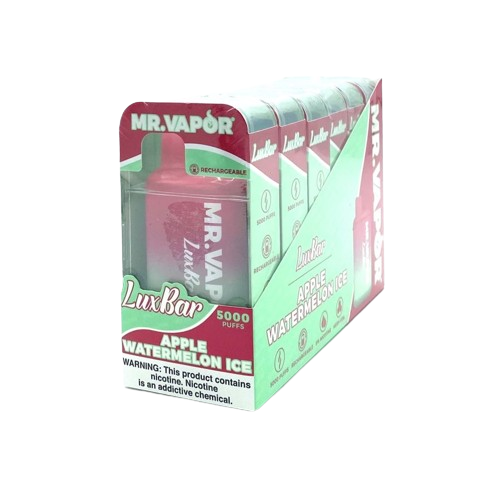 Mr. Vapor LuxBar 5000 Puff Nicotine Disposable 6pk Full Box-Mr. Vapor-Apple Watermelon Ice-NYC Glass