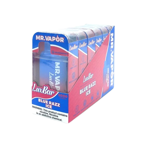 Mr. Vapor LuxBar 5000 Puff Nicotine Disposable 6pk Full Box-Mr. Vapor-Blue Razz Ice-NYC Glass