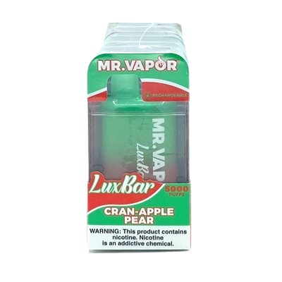 Mr. Vapor LuxBar 5000 Puff Nicotine Disposable 6pk Full Box-Mr. Vapor-Cranapple Pear-NYC Glass