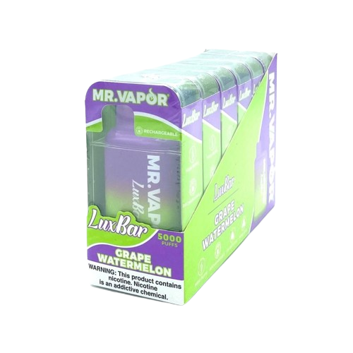 Mr. Vapor LuxBar 5000 Puff Nicotine Disposable 6pk Full Box-Mr. Vapor-Grape Watermelon-NYC Glass