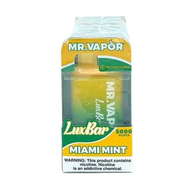 Mr. Vapor LuxBar 5000 Puff Nicotine Disposable 6pk Full Box-Mr. Vapor-Miami Mint-NYC Glass