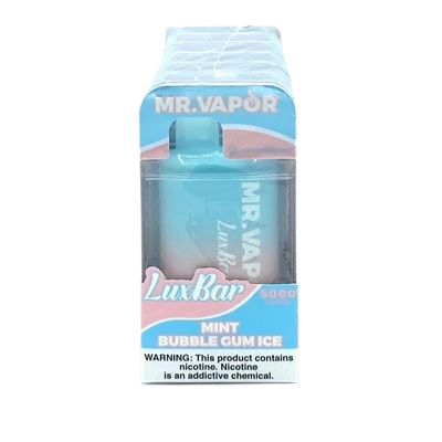 Mr. Vapor LuxBar 5000 Puff Nicotine Disposable 6pk Full Box NYC GLASS 718 Mr. Vapor LuxBar 5000 Puff Nicotine Disposable 6pk Full Box NYC GLASS 718
