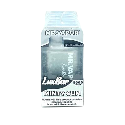 Mr. Vapor LuxBar 5000 Puff Nicotine Disposable 6pk Full Box NYC GLASS 718 Mr. Vapor LuxBar 5000 Puff Nicotine Disposable 6pk Full Box NYC GLASS 718