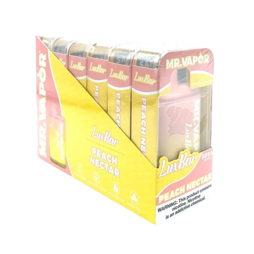 Mr. Vapor LuxBar 5000 Puff Nicotine Disposable 6pk Full Box-Mr. Vapor-Peach Nectar-NYC Glass