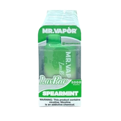 Mr. Vapor LuxBar 5000 Puff Nicotine Disposable 6pk Full Box-Mr. Vapor-Spearmint-NYC Glass