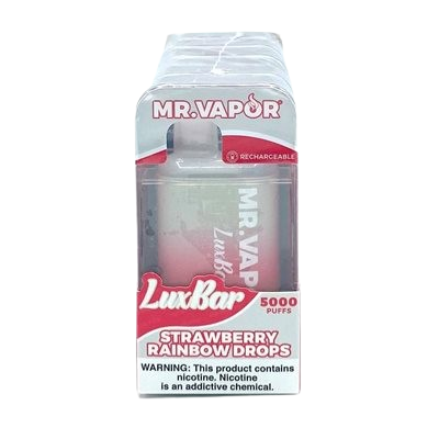 Mr. Vapor LuxBar 5000 Puff Nicotine Disposable 6pk Full Box-Mr. Vapor-Strawberry Rainbow Drops-NYC Glass