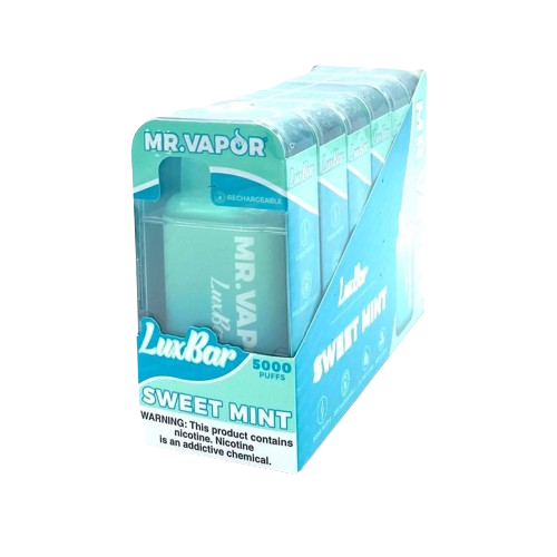 Mr. Vapor LuxBar 5000 Puff Nicotine Disposable 6pk Full Box-Mr. Vapor-Sweet Mint-NYC Glass