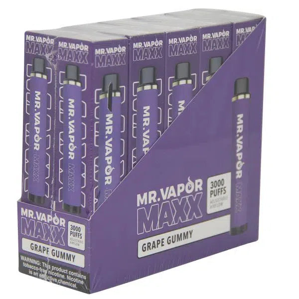 Mr. Vapor Maxx Disposable 3000 Puffs - Full Box-Mr. Vapor-Gummy Grape-NYC Glass