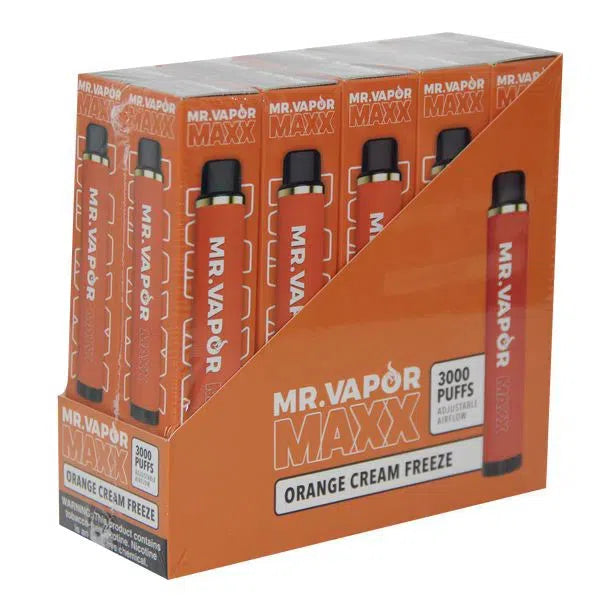 Mr. Vapor Maxx Disposable 3000 Puffs - Full Box-Mr. Vapor-Orange Cream Freeze-NYC Glass